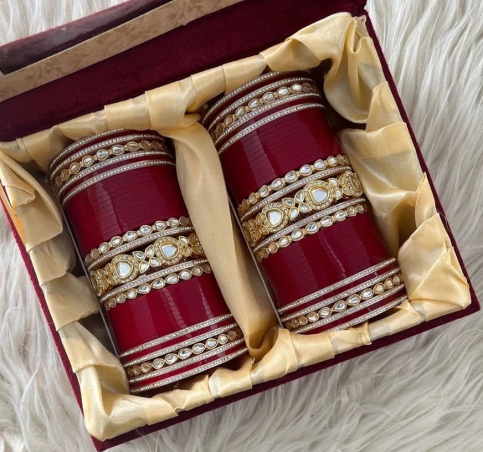 Punjabi Wedding Chooda For Bride |Bridal Chooda /Indian Wedding Chooda | Wedding Bangles For Bride | American Diamond Chooda/Sikh Wedding