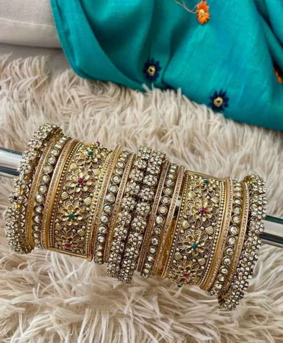 Indian Punjabi Wedding Chooda For Bride|Bridal Chooda /Indian Wedding Chooda|Wedding Bangles For Bride|American Diamond Chooda/Nikah Bangles