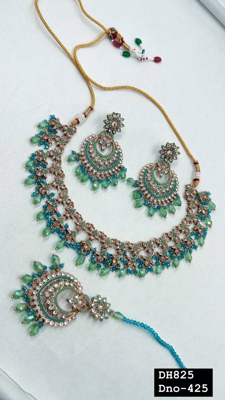 Indian Wedding Bridal Choker Necklace /Bridal Jewelery/Polki Kundan Set/Bridal Wedding Set/Handmade Kundan Necklace/Punjabi Wedding