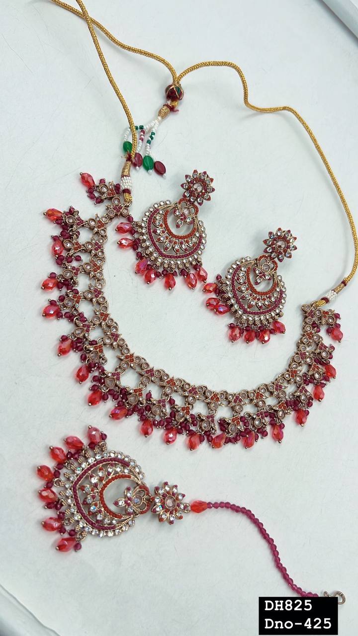 Indian Wedding Bridal Choker Necklace /Bridal Jewelery/Polki Kundan Set/Bridal Wedding Set/Handmade Kundan Necklace/Punjabi Wedding