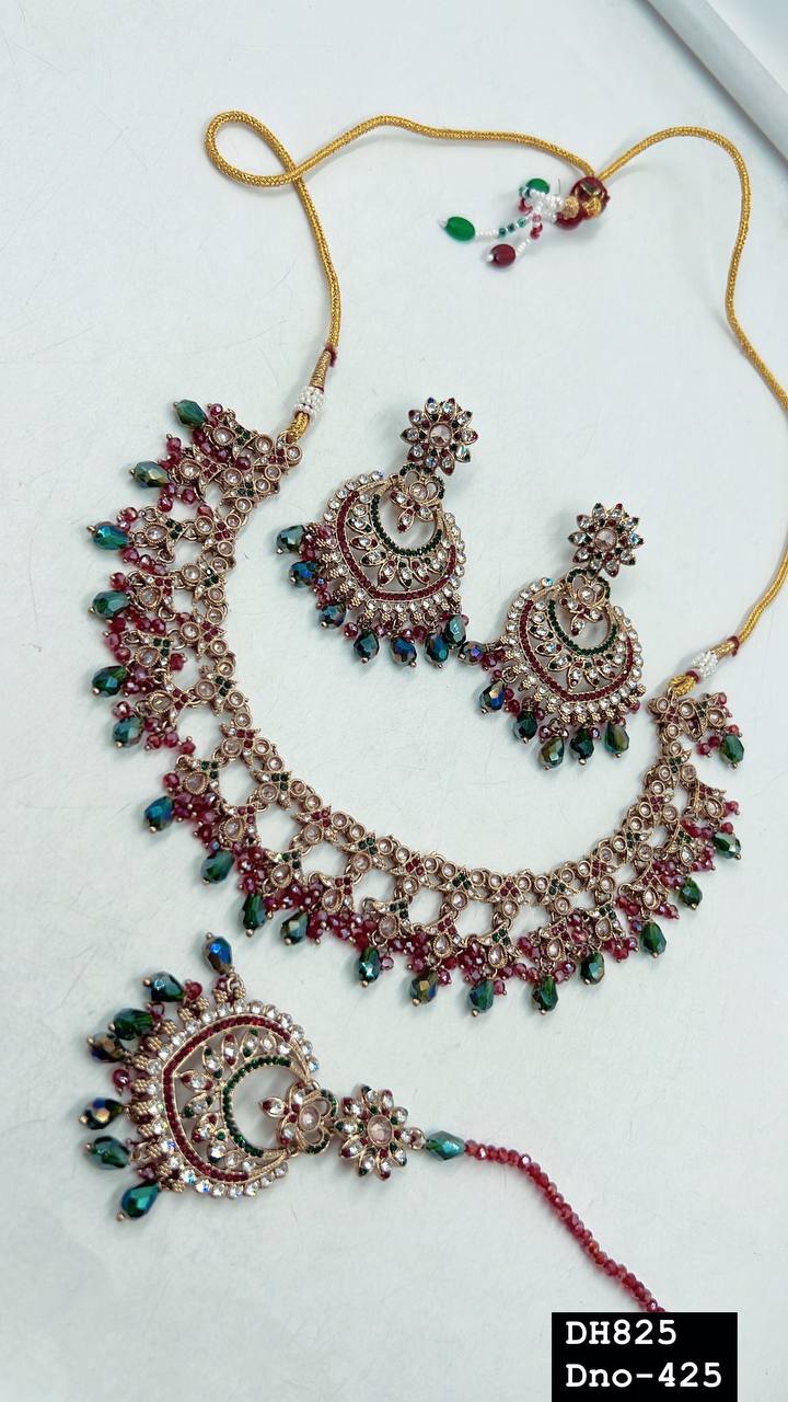 Indian Wedding Bridal Choker Necklace /Bridal Jewelery/Polki Kundan Set/Bridal Wedding Set/Handmade Kundan Necklace/Punjabi Wedding