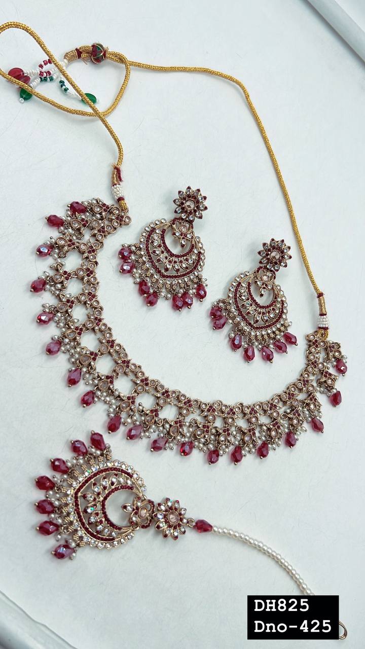 Indian Wedding Bridal Choker Necklace /Bridal Jewelery/Polki Kundan Set/Bridal Wedding Set/Handmade Kundan Necklace/Punjabi Wedding