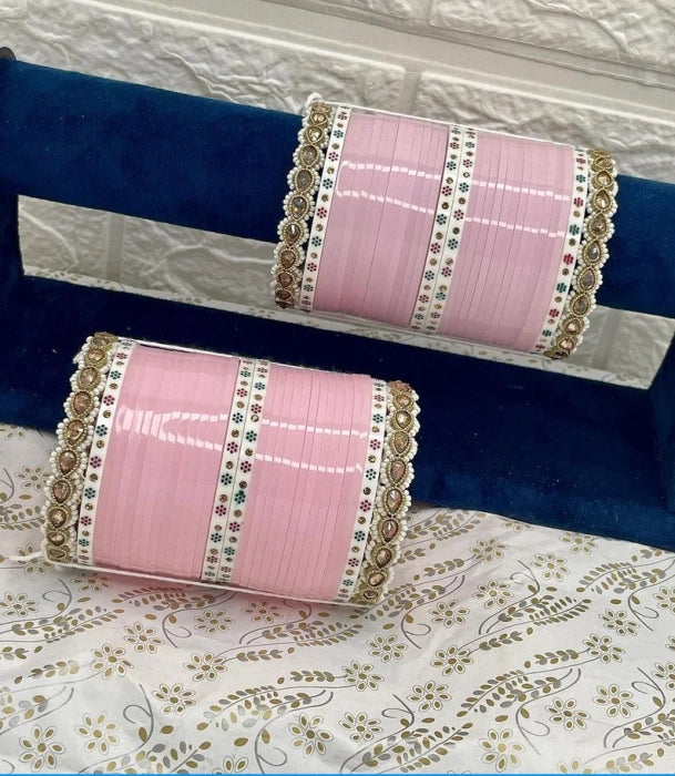 Bollywood Bridal Chooda / Chura Inspired By Parineeti Chopra /Kundan Polki Chooda / Punjabi Chooda /Pink Chooda