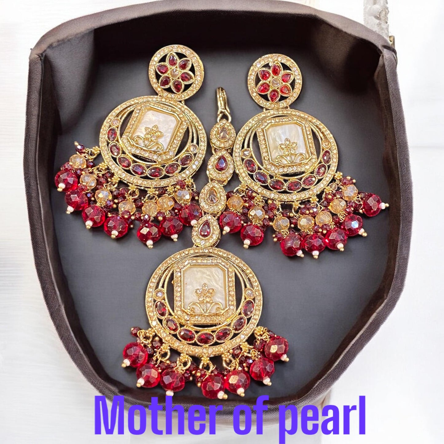 Pakistani/Indian big Mang tikka and Earrings/oversized tikka/jewellery/punjabi tika/jadau tikka/chandlerearrings /StatementEarrings/Earrings