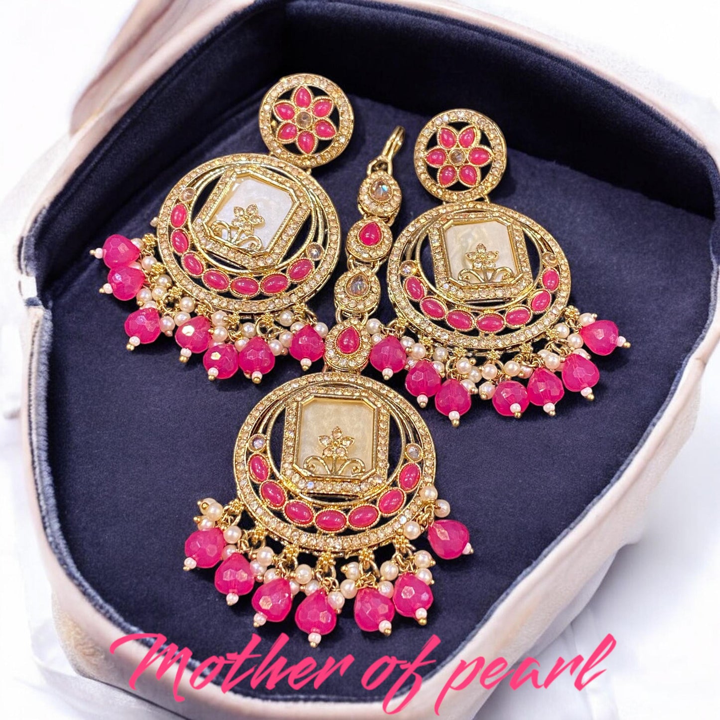 Pakistani/Indian big Mang tikka and Earrings/oversized tikka/jewellery/punjabi tika/jadau tikka/chandlerearrings /StatementEarrings/Earrings