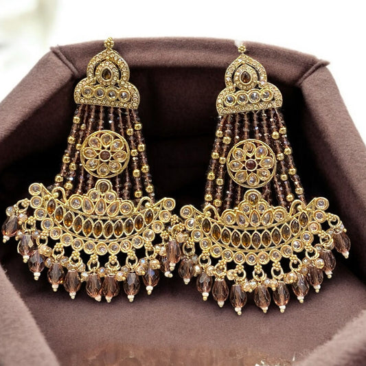 Pakistani/Indian big Mang tikka and Earrings/oversized tikka/jewellery/punjabi tika/jadau tikka/chandlerearrings /StatementEarrings/Earrings