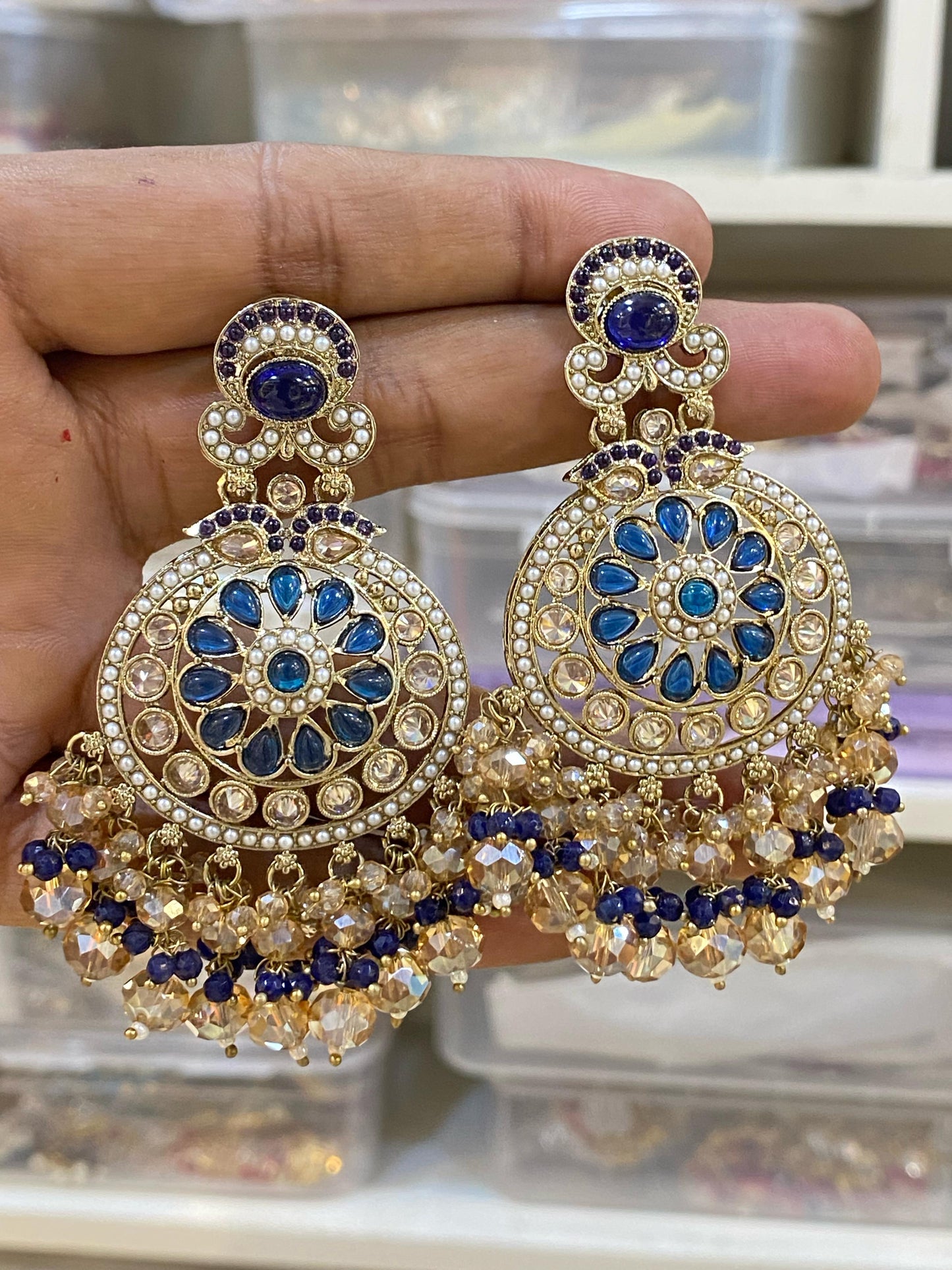 Pakistani/Indian big Mang tikka and Earrings/oversized tikka/jewellery/punjabi tika/jadau tikka/chandlerearrings /StatementEarrings/Earrings