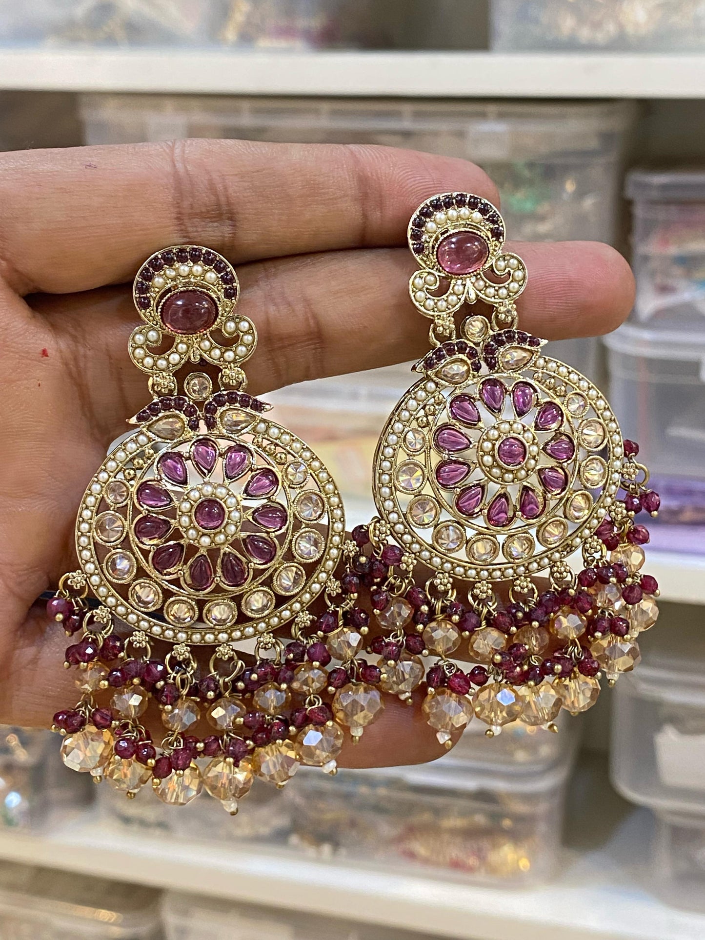 Pakistani/Indian big Mang tikka and Earrings/oversized tikka/jewellery/punjabi tika/jadau tikka/chandlerearrings /StatementEarrings/Earrings
