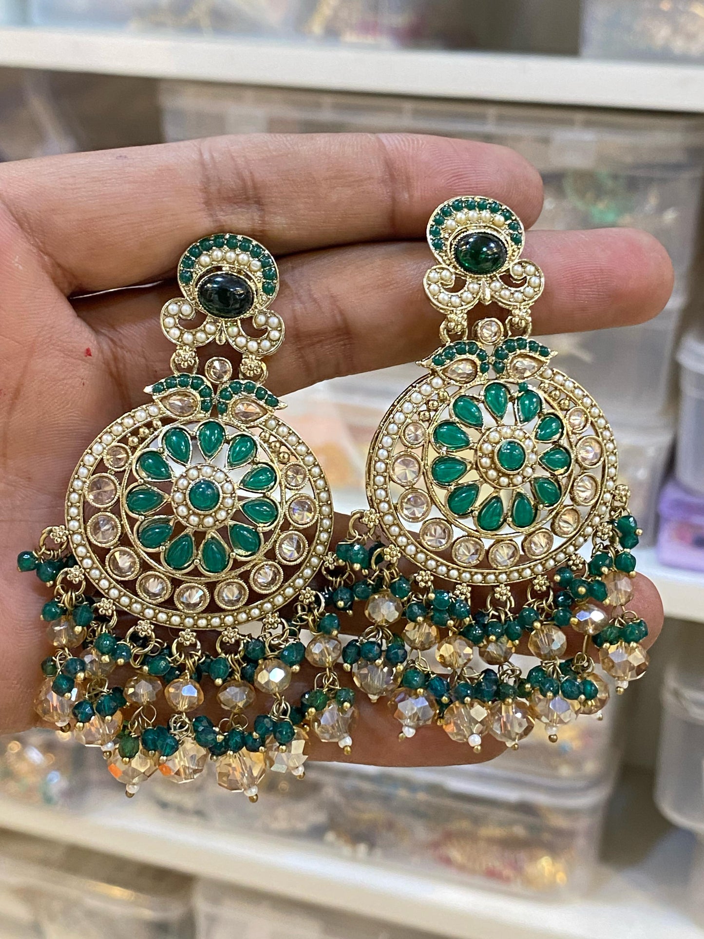 Pakistani/Indian big Mang tikka and Earrings/oversized tikka/jewellery/punjabi tika/jadau tikka/chandlerearrings /StatementEarrings/Earrings
