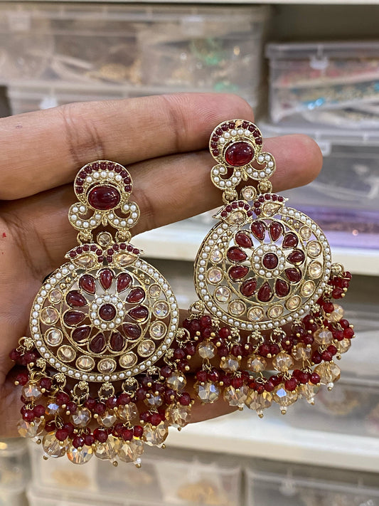 Pakistani/Indian big Mang tikka and Earrings/oversized tikka/jewellery/punjabi tika/jadau tikka/chandlerearrings /StatementEarrings/Earrings