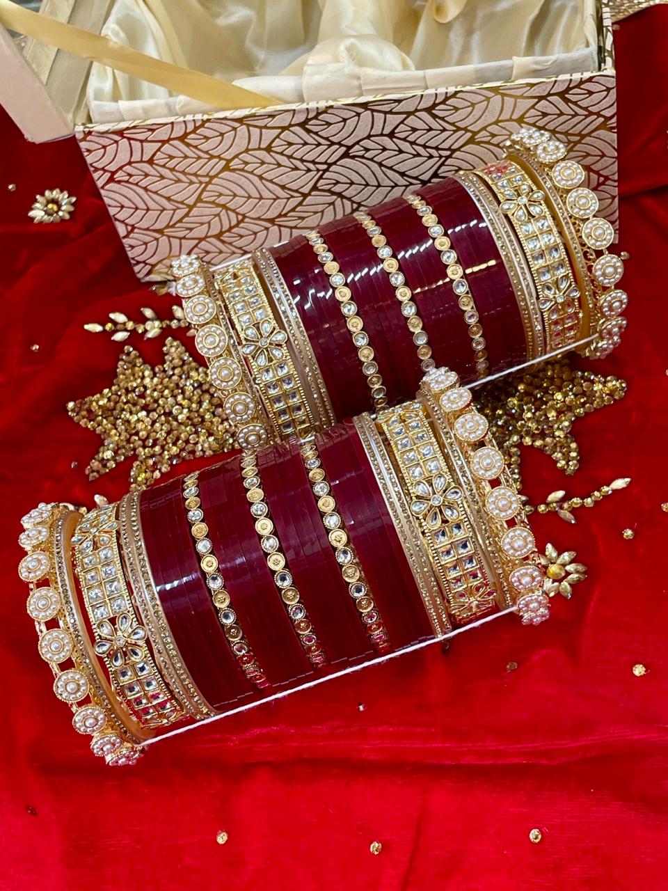 Punjabi Wedding Chooda For Bride |Bridal Chooda /Indian Wedding Chooda | Wedding Bangles For Bride | American Diamond Chooda/Sikh Wedding/