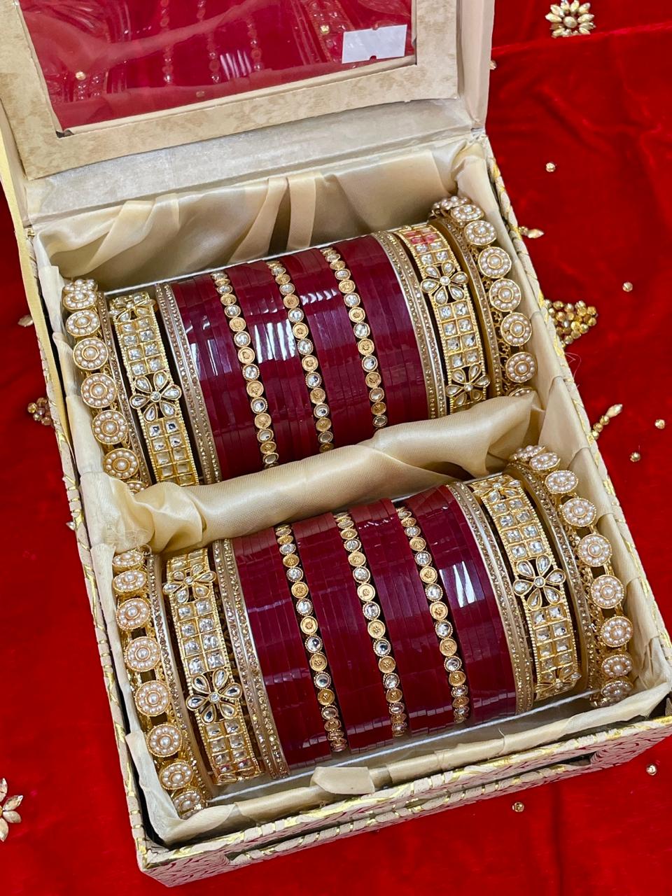 Punjabi Wedding Chooda For Bride |Bridal Chooda /Indian Wedding Chooda | Wedding Bangles For Bride | American Diamond Chooda/Sikh Wedding/