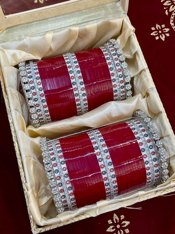 Punjabi Wedding Chooda For Bride |Bridal Chooda /Indian Wedding Chooda | Wedding Bangles For Bride | American Diamond Chooda/Sikh Wedding/