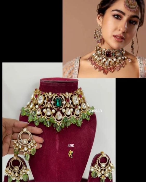 Indian Bollywood Sabhyasachi Necklace/ Ruby Kundan Necklace / Polki Victorian Bollywood Necklace