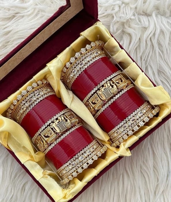 Indian Punjabi Sikh Wedding Chooda / Bridal Chooda/Kundan Bangles / Wedding Chura/Rajwadi Chooda/Wedding Jewelery/Polki Kundan Chooda/