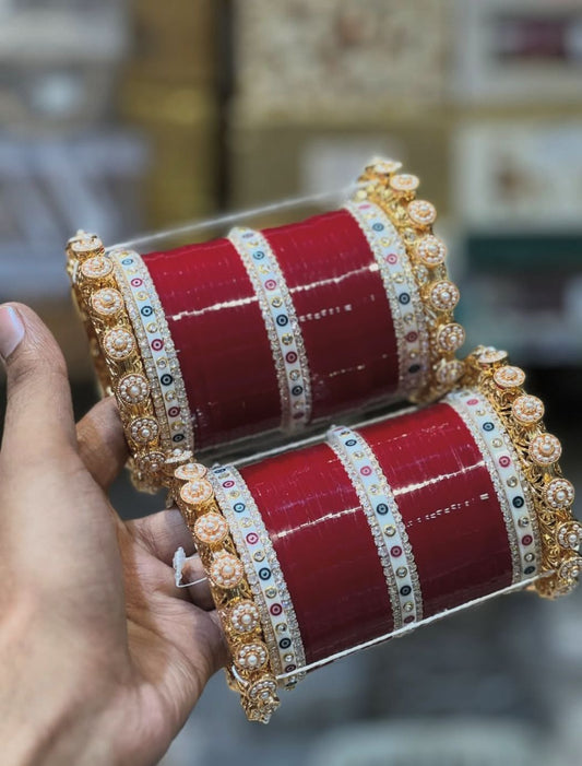 Indian Punjabi Sikh Wedding Chooda / Bridal Chooda/Kundan Bangles / Wedding Chura/Rajwadi Chooda/Wedding Jewelery/Polki Kundan Chooda/