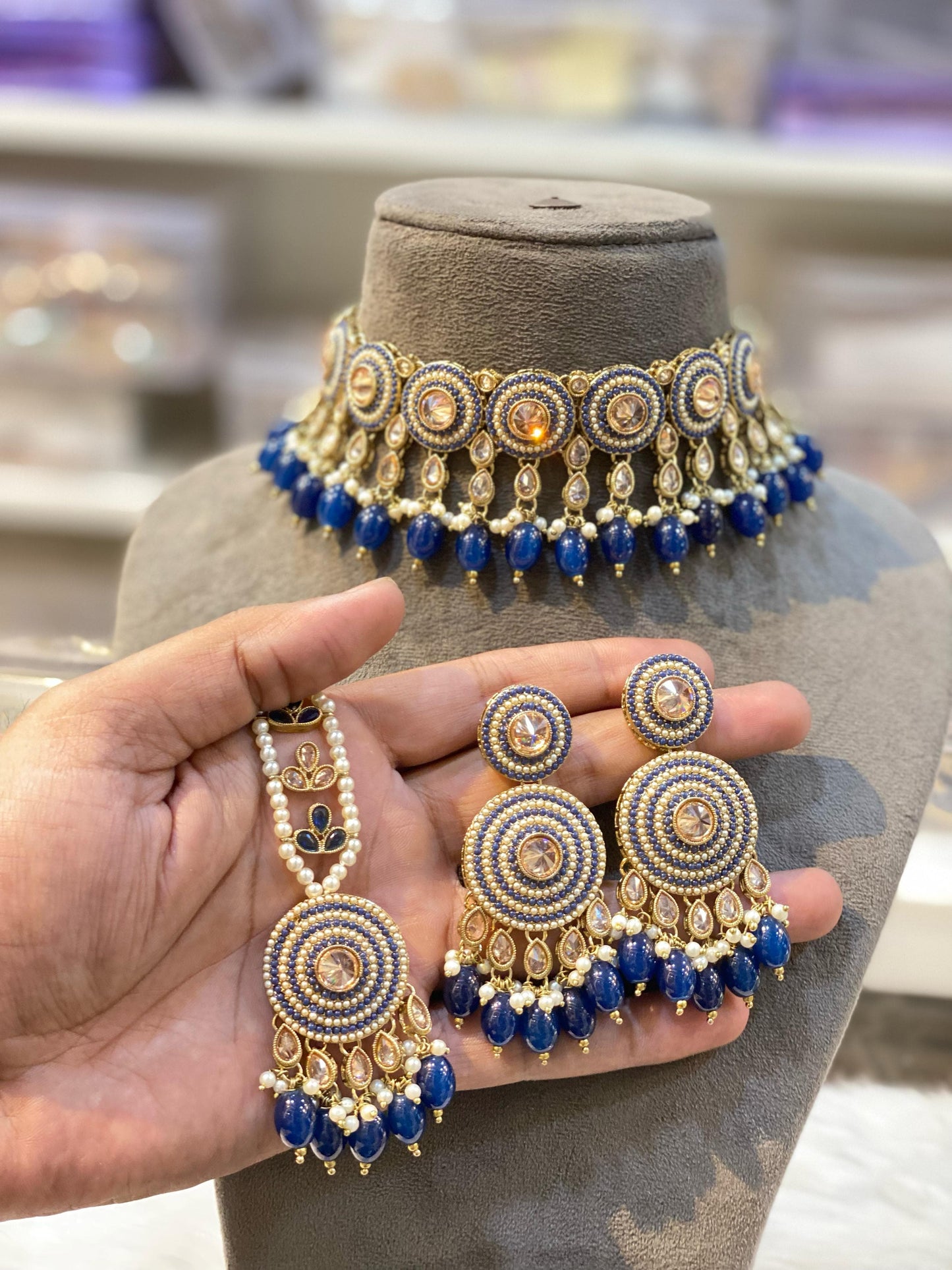 Indian Wedding Bridal Choker Necklace /Bridal Jewelery/Polki Kundan Set/Bridal Wedding Set/Handmade Kundan Necklace/Punjabi Wedding