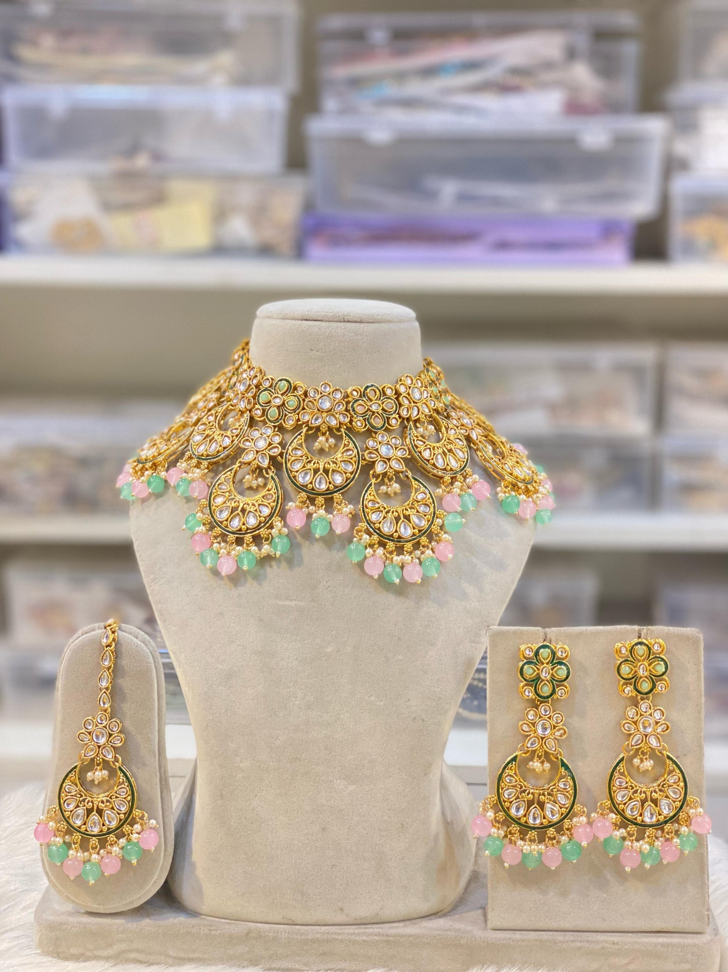 Indian Wedding Bridal Choker Necklace /Bridal Jewelery/Polki Kundan Set/Bridal Wedding Set/Handmade Kundan Necklace/Punjabi Wedding
