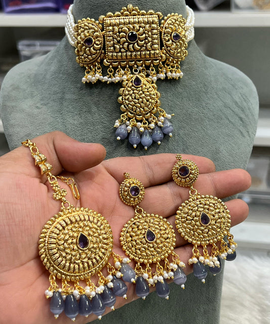 Indian Wedding Gold Plated Necklace /Bridal Jewelery/Polki Kundan Set/Bridal Wedding Set/Handmade Kundan Necklace/Punjabi Wedding