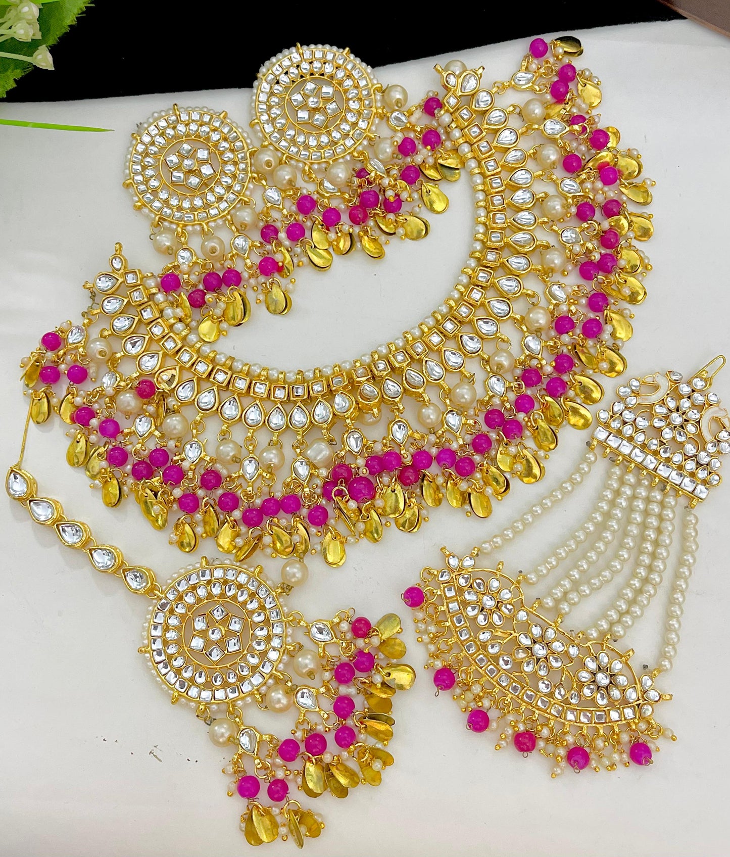 Indian Wedding Gold Plated Necklace /Bridal Jewelery/Polki Kundan Set/Bridal Wedding Set/Handmade Kundan Necklace/Punjabi Wedding (Copy)