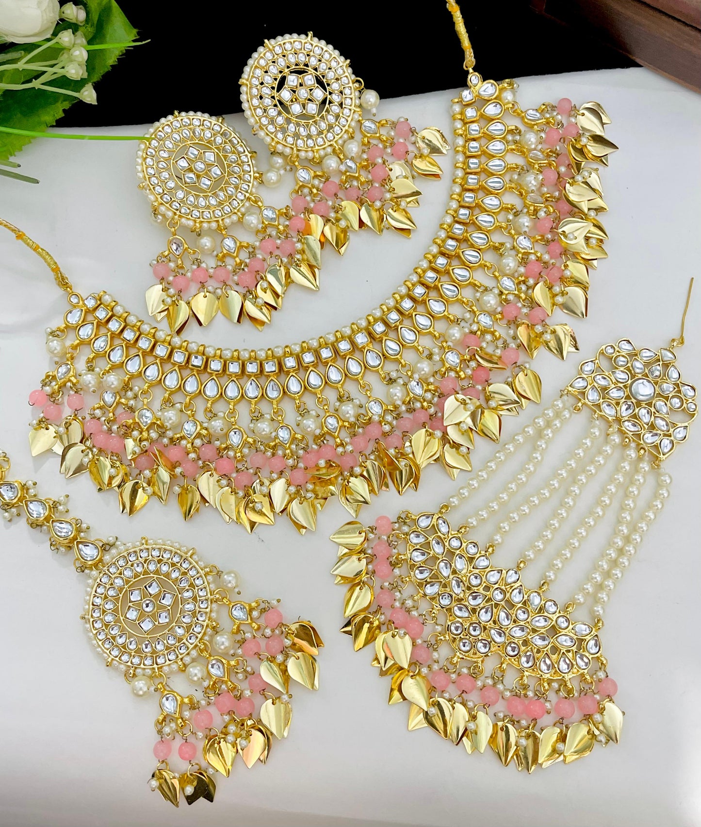 Indian Wedding Gold Plated Necklace /Bridal Jewelery/Polki Kundan Set/Bridal Wedding Set/Handmade Kundan Necklace/Punjabi Wedding (Copy)