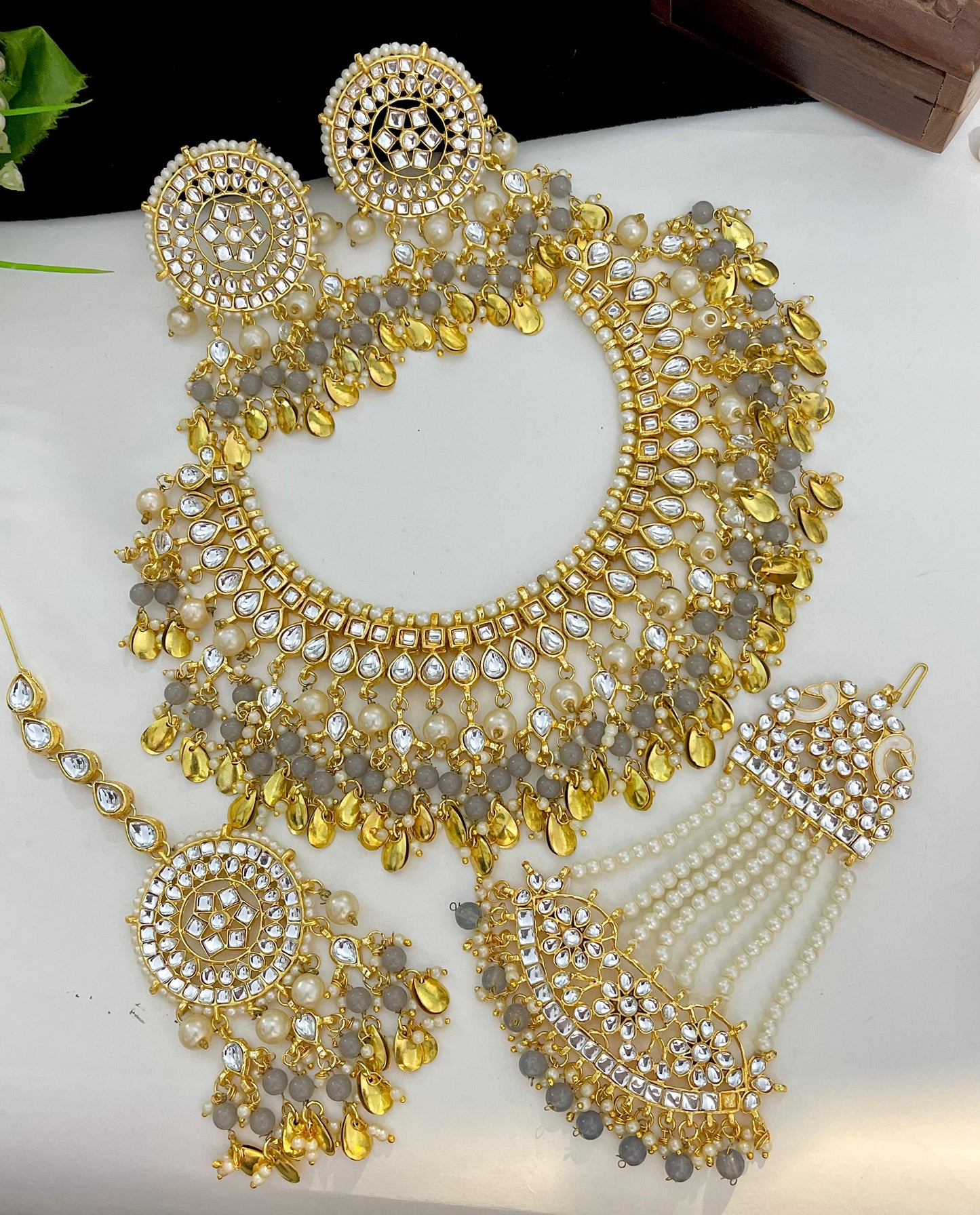 Indian Wedding Gold Plated Necklace /Bridal Jewelery/Polki Kundan Set/Bridal Wedding Set/Handmade Kundan Necklace/Punjabi Wedding (Copy)