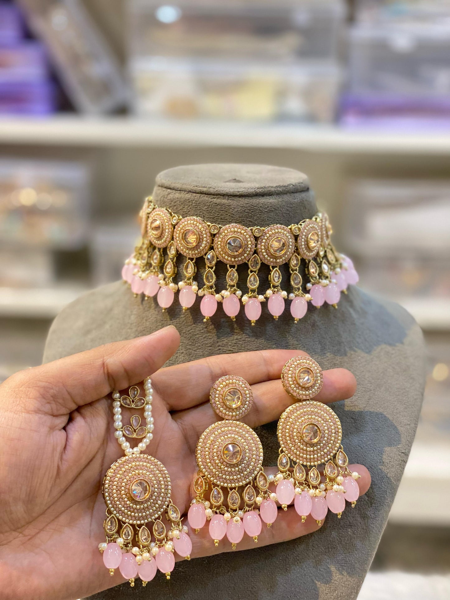 Indian Wedding Bridal Choker Necklace /Bridal Jewelery/Polki Kundan Set/Bridal Wedding Set/Handmade Kundan Necklace/Punjabi Wedding