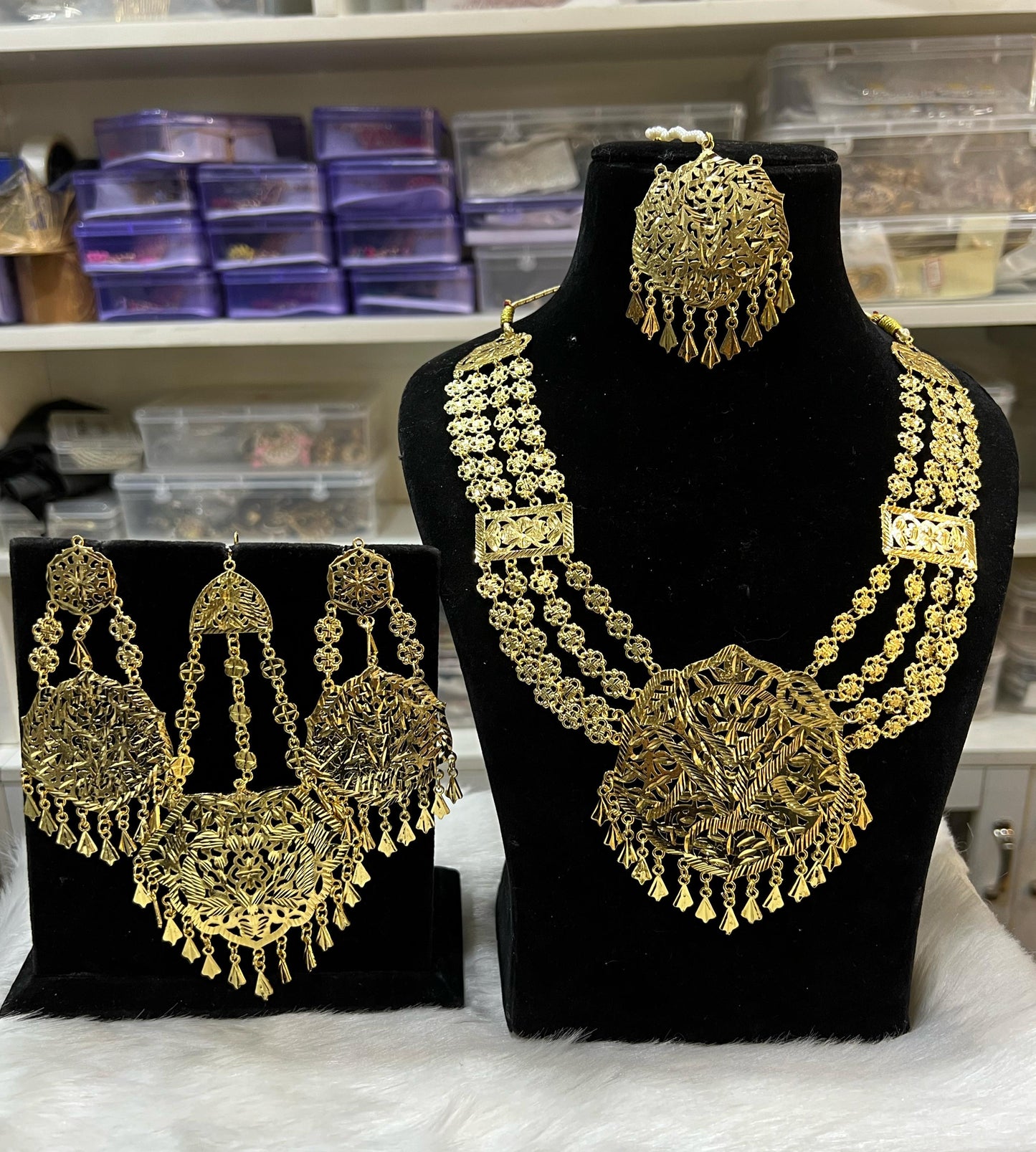 Indian Wedding Gold Plated Necklace /Bridal Jewelery/Polki Kundan Set/Bridal Wedding Set/Handmade Kundan Necklace/Punjabi Wedding