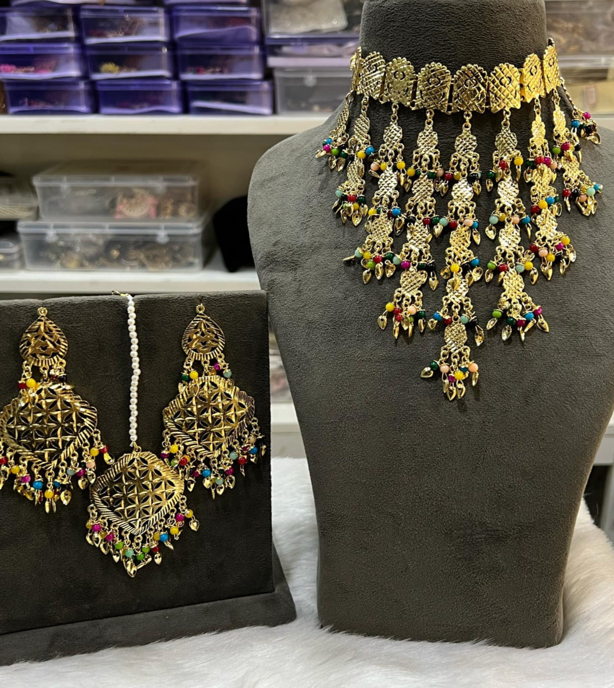 Indian Wedding Gold Plated Necklace /Bridal Jewelery/Polki Kundan Set/Bridal Wedding Set/Handmade Kundan Necklace/Punjabi Wedding