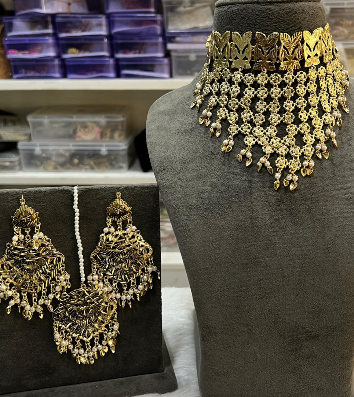 Indian Wedding Gold Plated Necklace /Bridal Jewelery/Polki Kundan Set/Bridal Wedding Set/Handmade Kundan Necklace/Punjabi Wedding