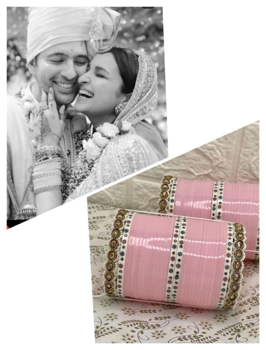 Bollywood Bridal Chooda / Chura Inspired By Parineeti Chopra /Kundan Polki Chooda / Punjabi Chooda /Pink Chooda