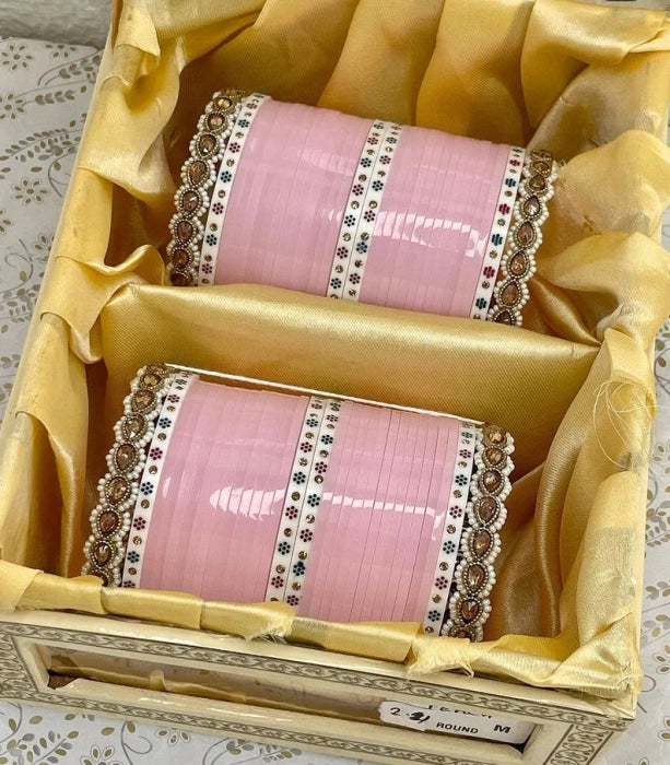 Bollywood Bridal Chooda / Chura Inspired By Parineeti Chopra /Kundan Polki Chooda / Punjabi Chooda /Pink Chooda