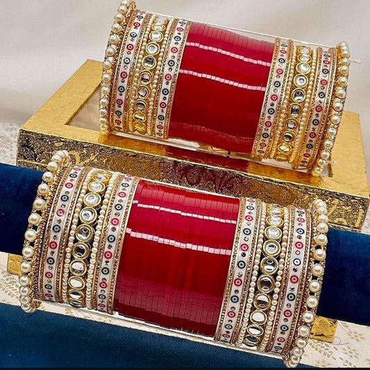 Indian Punjabi Sikh Wedding Chooda / Bridal Chooda/Kundan Bangles / Wedding Chura/Rajwadi Chooda/Wedding Jewelery/Polki Kundan Chooda/