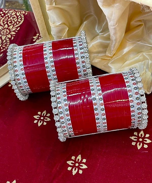 Punjabi Wedding Chooda For Bride |Bridal Chooda /Indian Wedding Chooda | Wedding Bangles For Bride | American Diamond Chooda/Sikh Wedding/