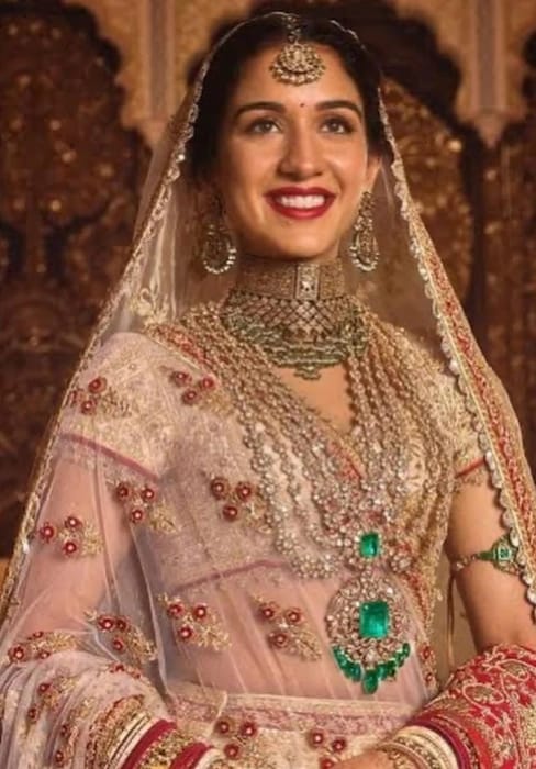 Indian Bollywood Sabhyasachi Design Radhika Ambani Wedding Necklace ,AD Moissanite Necklace