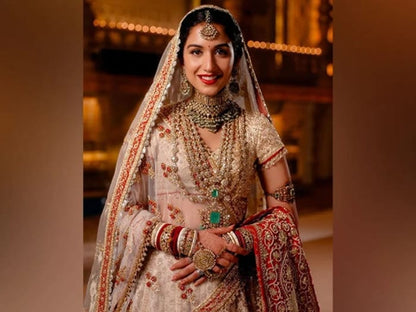 Indian Bollywood Sabhyasachi Design Radhika Ambani Wedding Necklace ,AD Moissanite Necklace