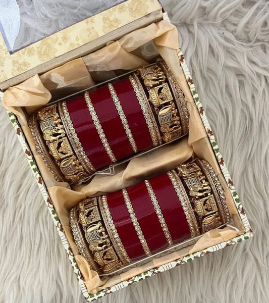 Indian Punjabi Sikh Wedding Chooda / Bridal Chooda/Kundan Bangles / Wedding Chura/Rajwadi Chooda/Wedding Jewelery/Polki Kundan Chooda/