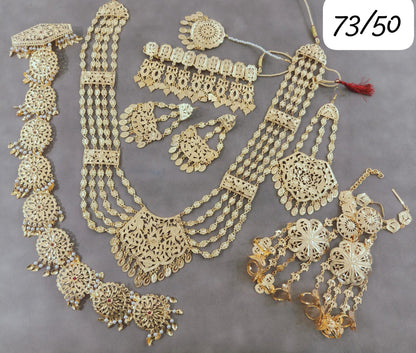 Indian Wedding Gold Plated Necklace /Bridal Jewelery/Polki Kundan Set/Bridal Wedding Set/Handmade Kundan Necklace/Punjabi Wedding