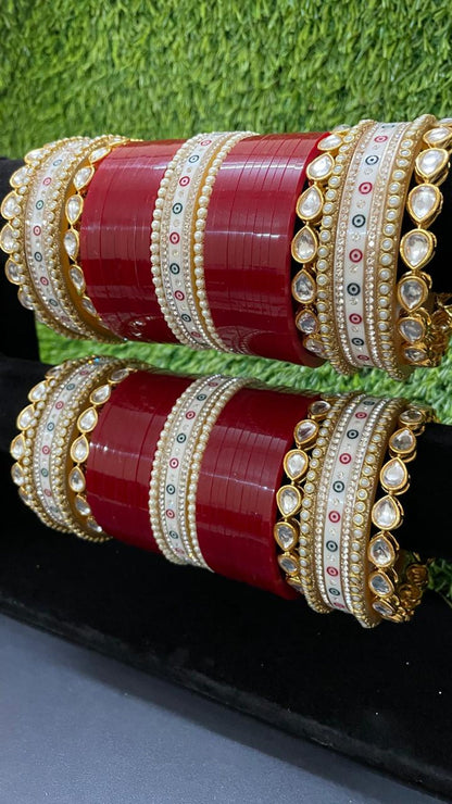 Punjabi Wedding Chooda For Bride |Bridal Chooda /Indian Wedding Chooda | Wedding Bangles For Bride | American Diamond Chooda/Sikh Wedding